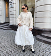 Solid Slim Flower Irregular Casual Skirt